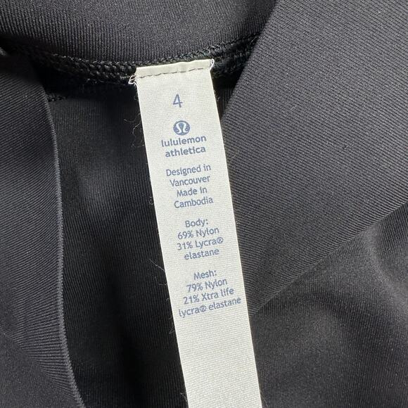 Lululemon Leggings Womens 4 Black Pace Perfect 7/8 Mesh Athletic Run Workout Gym - Picture 4 of 11